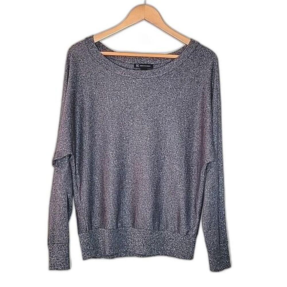 INC INTERNATIONAL CONCEPTS Sparkly Gray Long Sleeve Festive Holiday Sweater XL